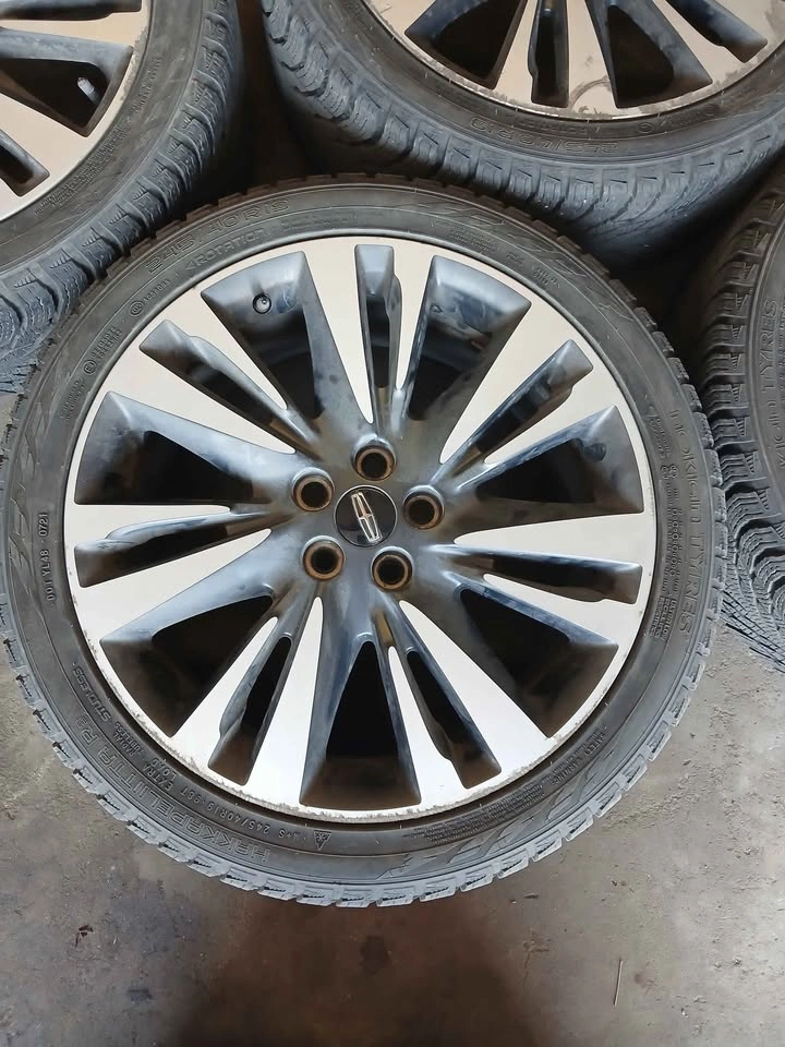 Set of 5x108 Lincoln Rims on 245/40R19 Nokian Winter Tires - photo 2