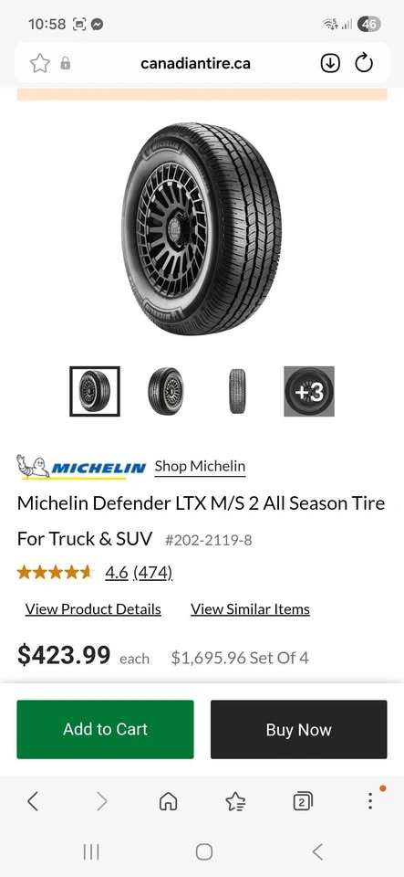 Michelin Defender 275/60R20 M+S Tires (Set of 4) - photo 4