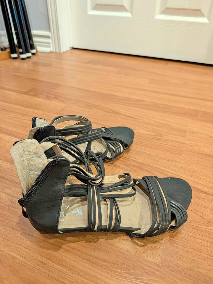 X.GIRLS Black Strappy Gladiator Sandals