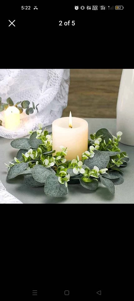 Eucalyptus wreath/ eucalyptus candle ring decor - photo 3