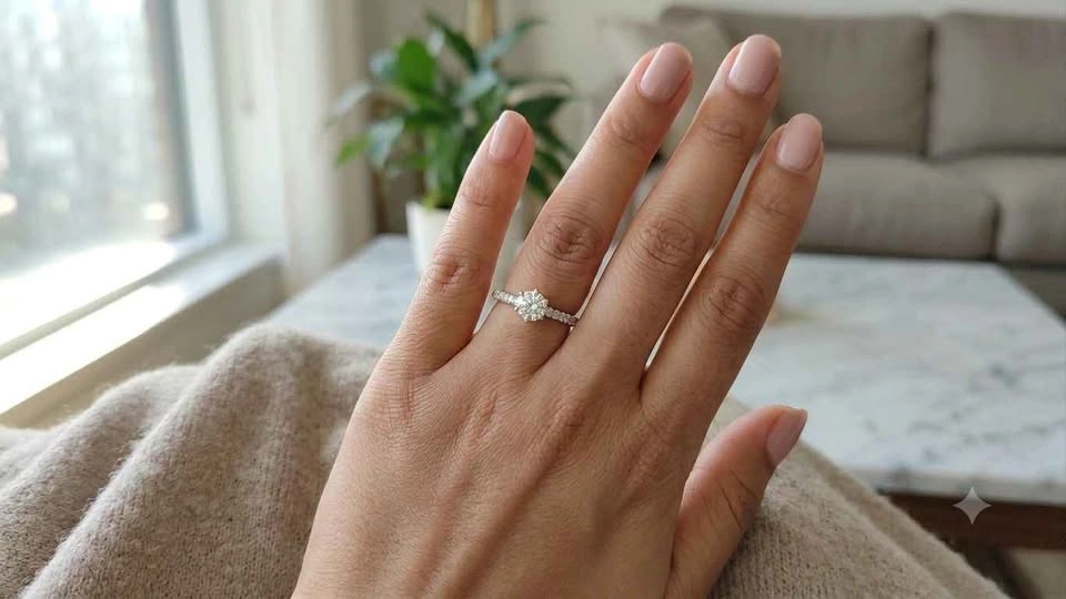 Stunning 1 Carat Moissanite Sterling Silver Ring - photo 2