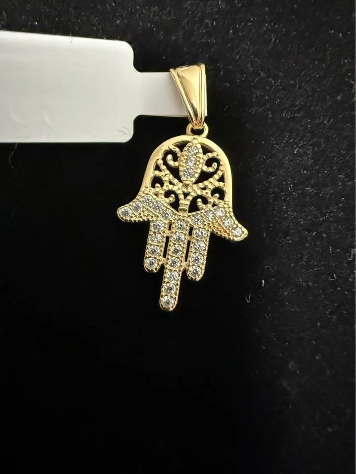 18k Gold fill Hamza hand pendant image indicator(2)