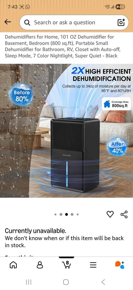 Dehumidifier for Home, Basement, Bedroom (800 sq.ft) - photo 3