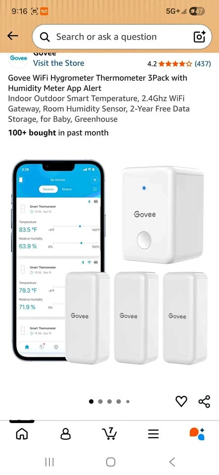 Govee WiFi Hygrometer Thermometer 3Pack