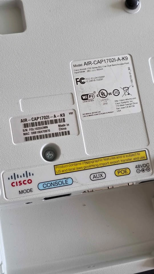 Cisco Aironet 1702I Wireless Wi-Fi Access Point (AIR-CAP1702I-A- - photo 3