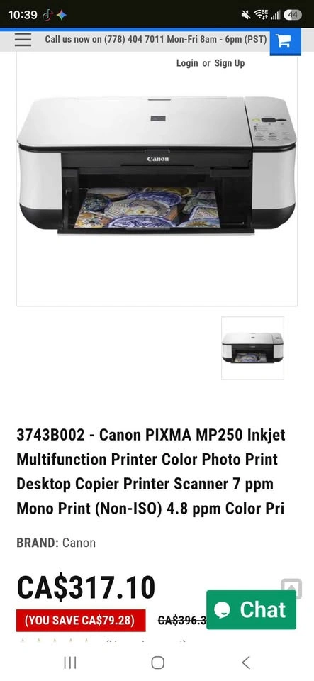 Canon Pixma mp250 printer - photo 2