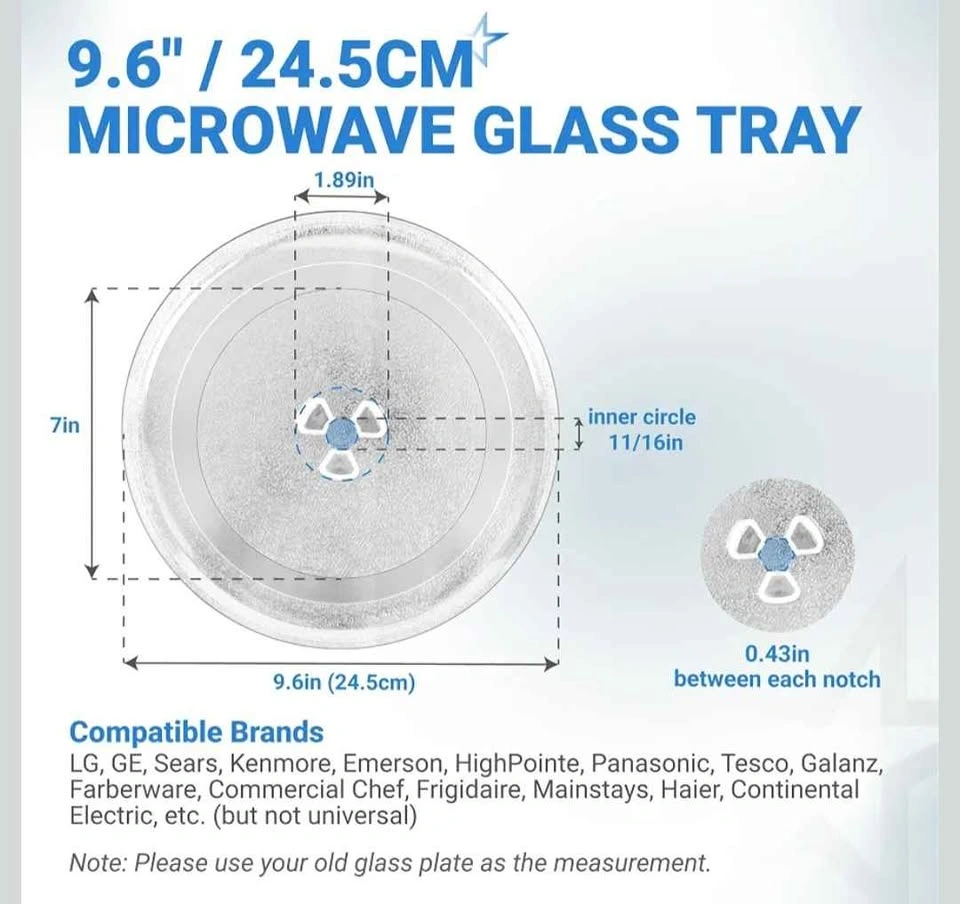 BlueStars Small Microwave Plate Replacement 9.6" / 24.5cm - photo 2