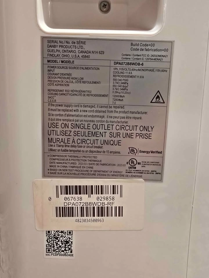 Danby 12000 BTU portable Air Conditioner - photo 4