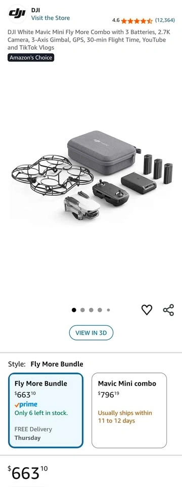 DJI White Mavic Mini Fly More Combo with 3 Batteries - photo 3