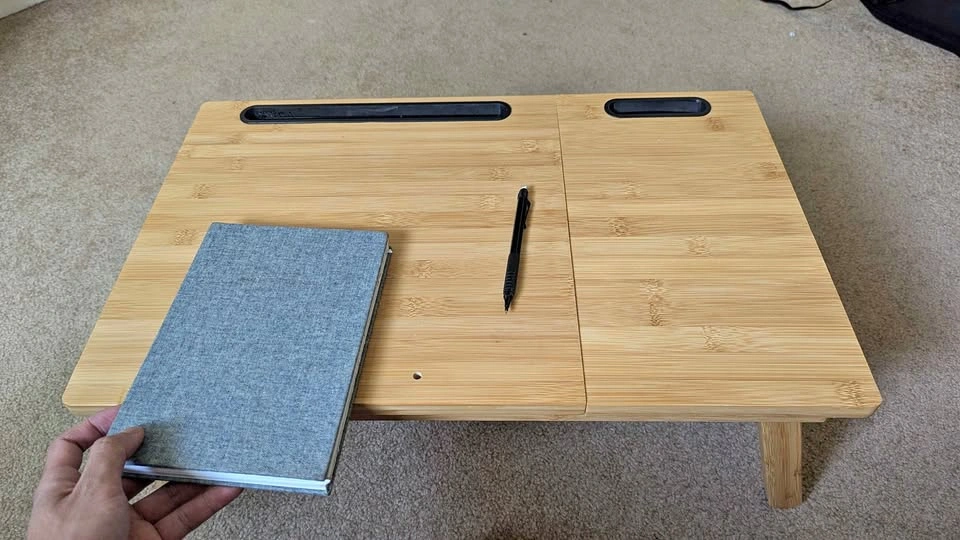 Adjustable Bamboo Lap Desk / Laptop Tray with Foldable Legs