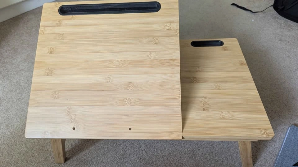 Adjustable Bamboo Lap Desk / Laptop Tray with Foldable Legs - photo 2