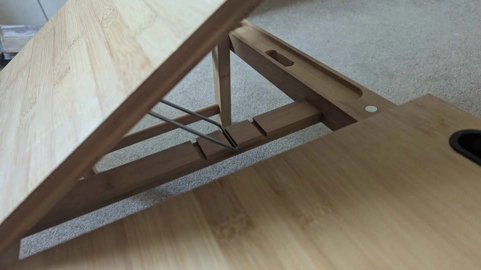 Adjustable Bamboo Lap Desk / Laptop Tray with Foldable Legs - photo 3