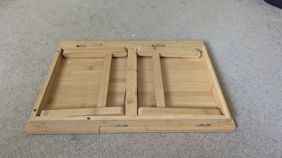Adjustable Bamboo Lap Desk / Laptop Tray with Foldable Legs - photo 4