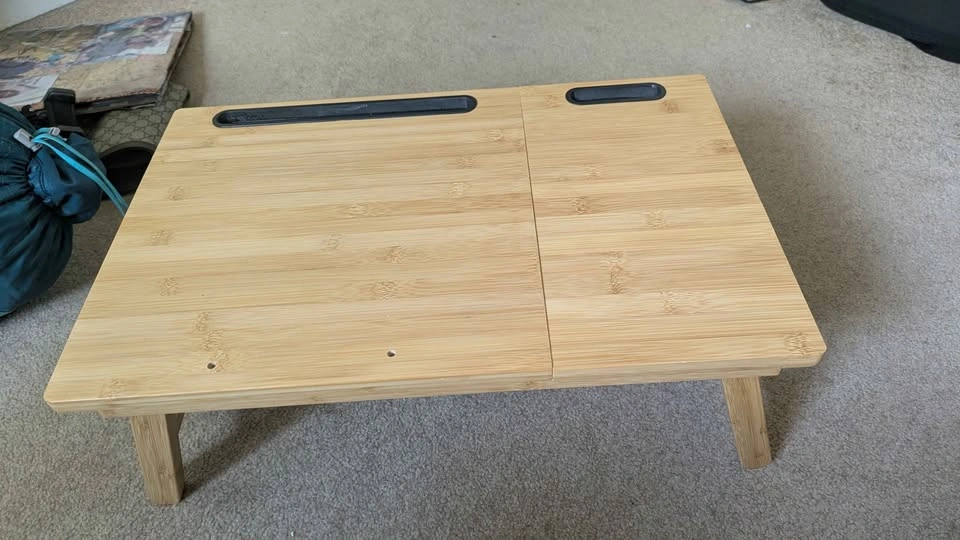 Adjustable Bamboo Lap Desk / Laptop Tray with Foldable Legs - photo 5