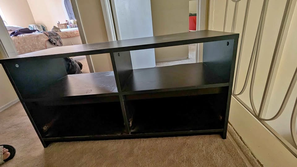 Black Wooden Shelf / TV Stand – Good Condition