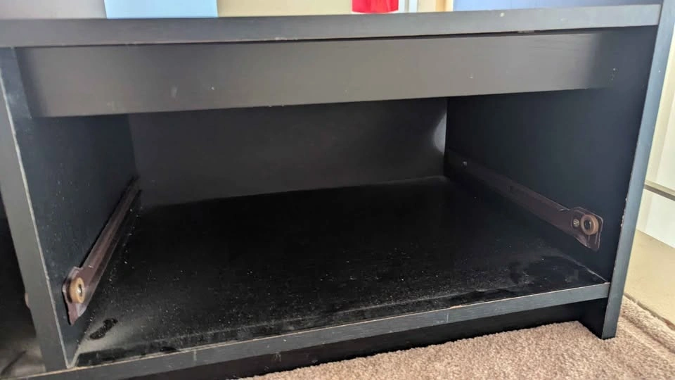 Black Wooden Shelf / TV Stand – Good Condition - photo 2