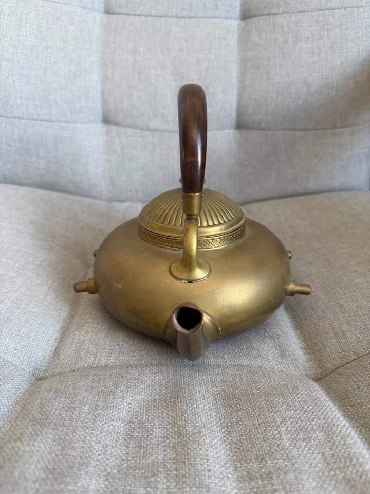 Antique Gorham & Co. Brass Tea Kettle on Warming Stand - photo 3