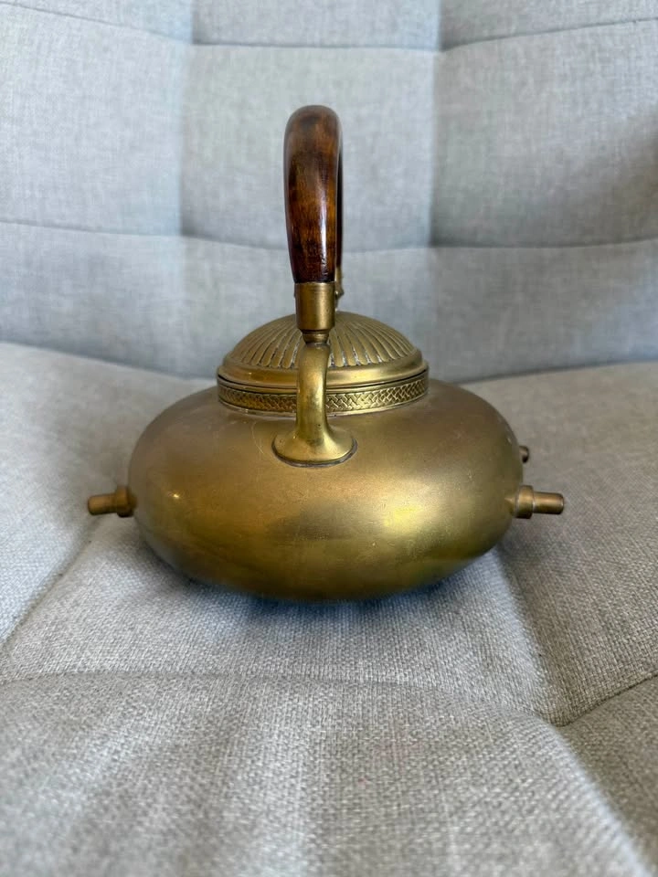 Antique Gorham & Co. Brass Tea Kettle on Warming Stand - photo 5
