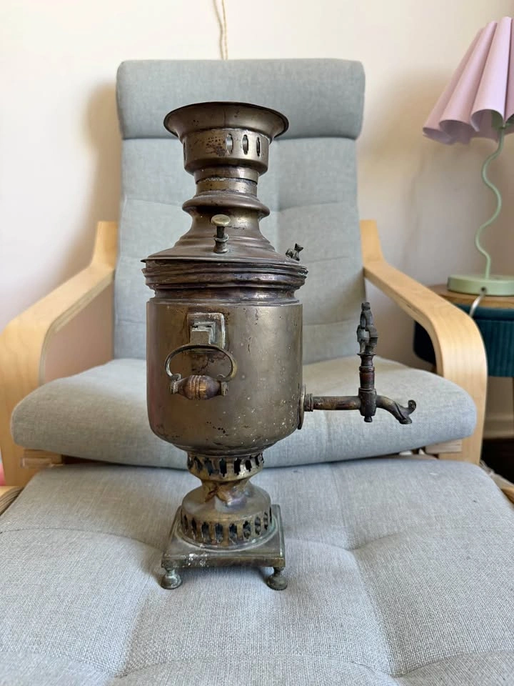 Antique Vintage Solid Brass Samovar Tea Urn