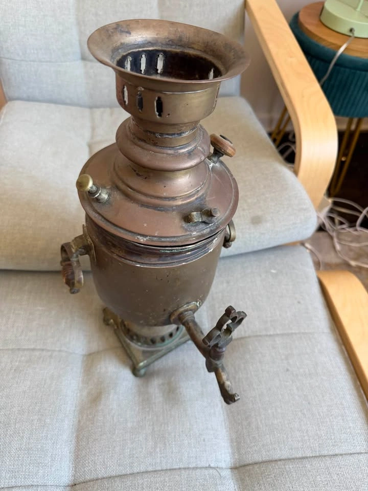 Antique Vintage Solid Brass Samovar Tea Urn - photo 2