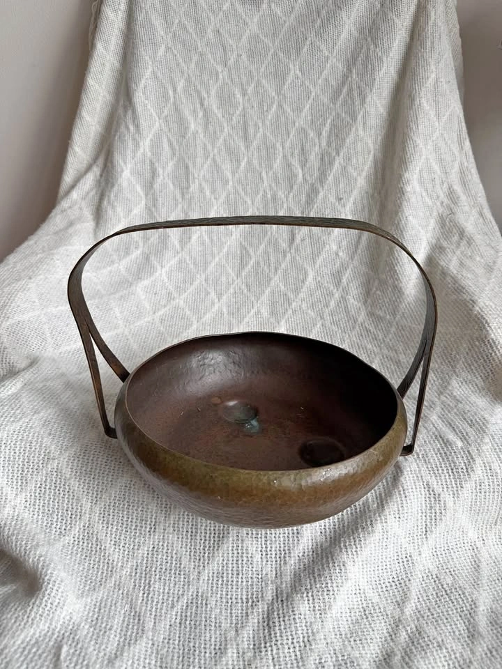 Antique c. 1900 Jos. Heinrichs Hand-Hammered Copper Bowl