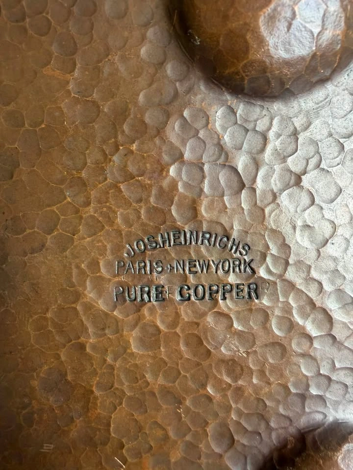 Antique c. 1900 Jos. Heinrichs Hand-Hammered Copper Bowl - photo 5