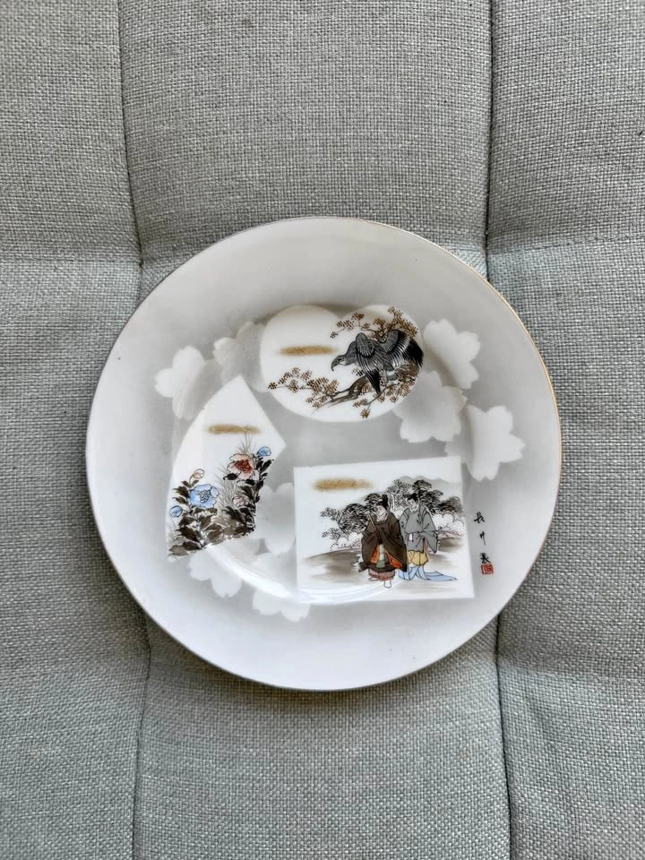 Vintage Mid-Century Japanese Signed Porcelain Saucer