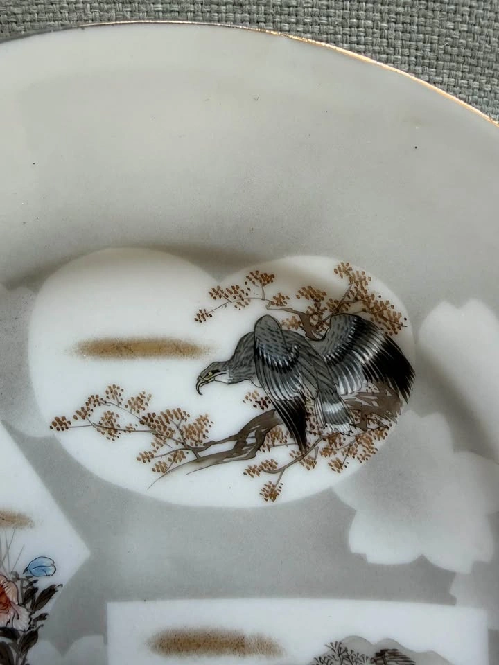 Vintage Mid-Century Japanese Signed Porcelain Saucer - photo 4