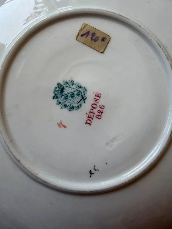 Antique 1880s French Vieillard & Cie Bordeaux Porcelain Saucer - photo 3
