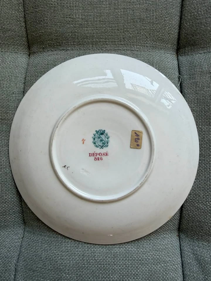 Antique 1880s French Vieillard & Cie Bordeaux Porcelain Saucer - photo 4