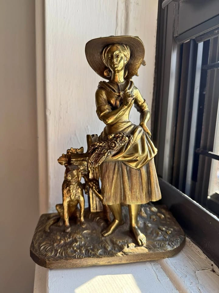 1880s Antique French Patinated Bronze Harvest Maiden Sculpture