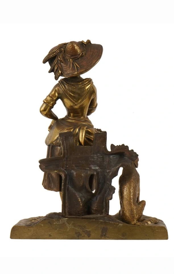 1880s Antique French Patinated Bronze Harvest Maiden Sculpture - photo 5
