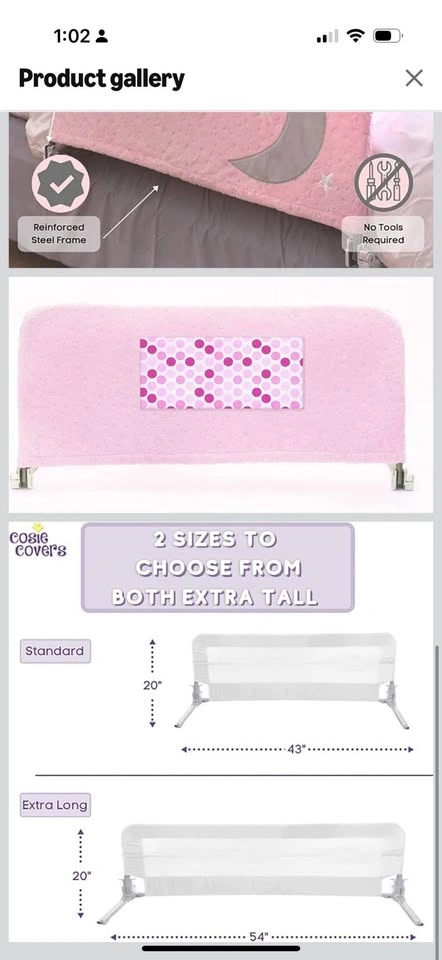 Cosie Covers Pink Bed Rail - photo 4