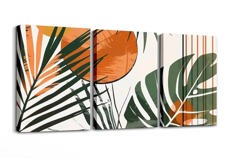 3 Piece Framed Canvas Wall Art – Modern Abstract – New