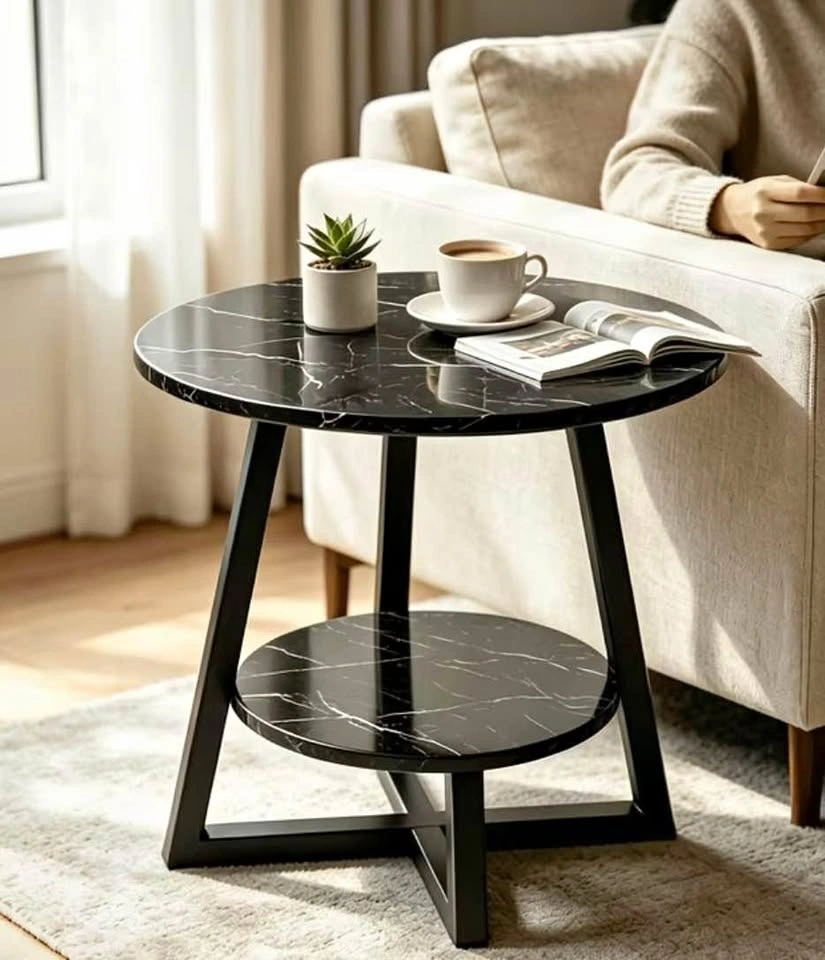 Round Marble Pattern Side/ Coffee Table