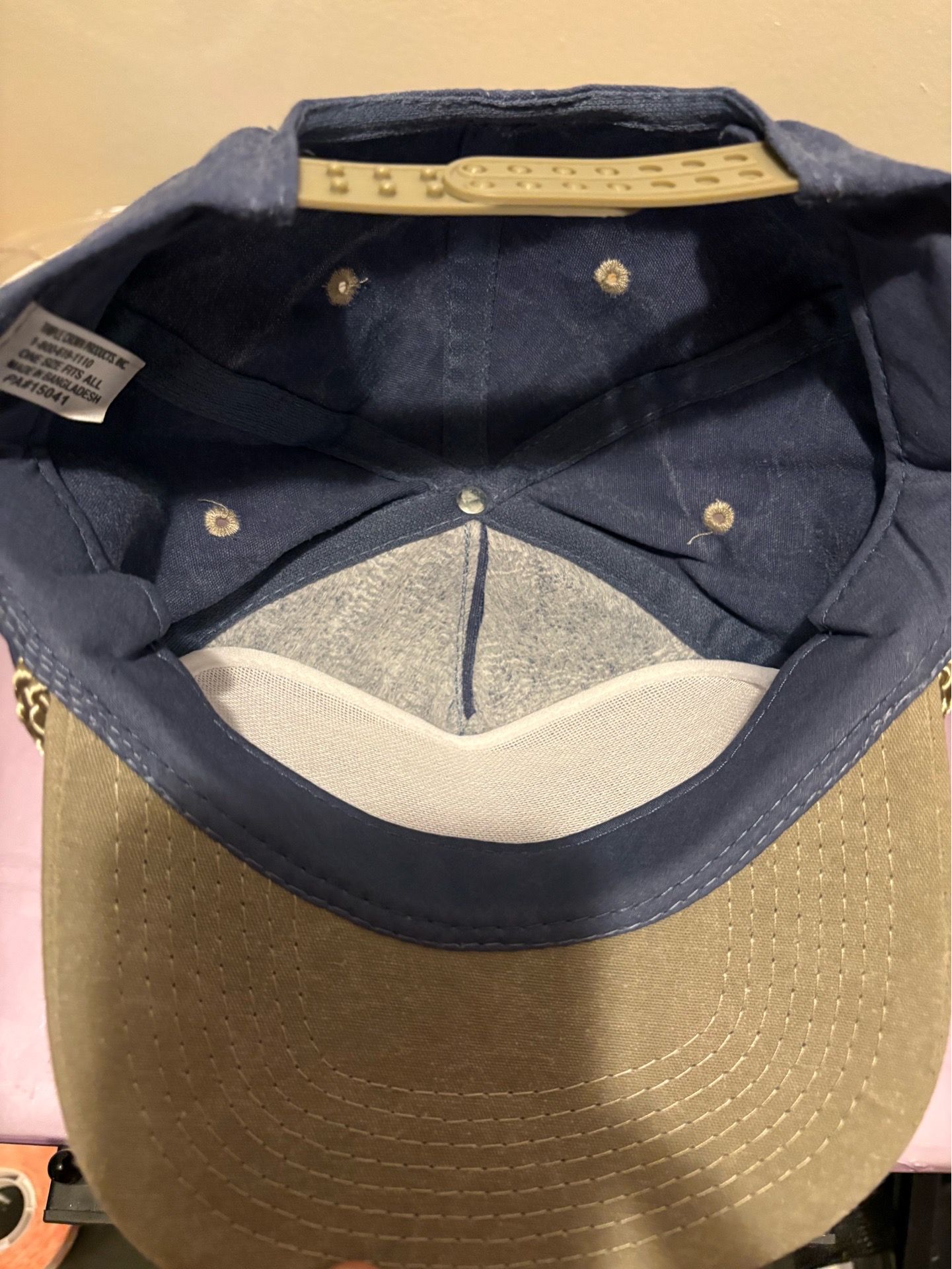 Vintage FLYGT Snapback Trucker Hat Blue Beige - photo 2
