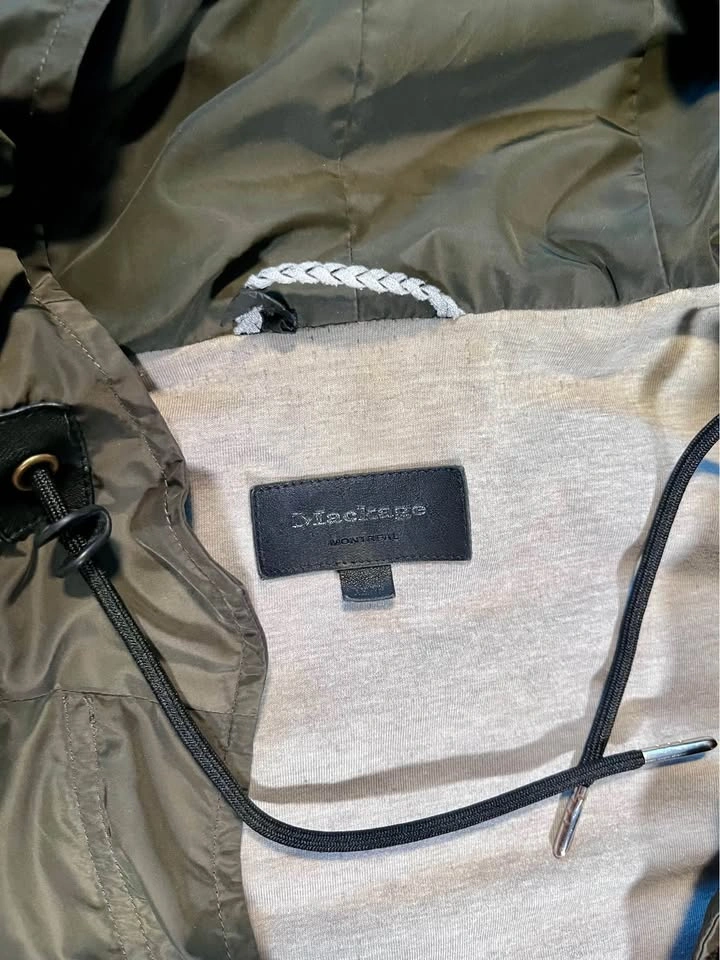 Mackage Army Green Hooded Rain Jacket- size small - photo 2