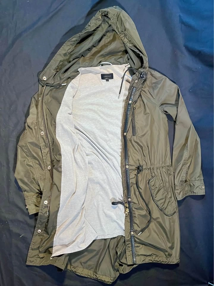 Mackage Army Green Hooded Rain Jacket- size small - photo 3