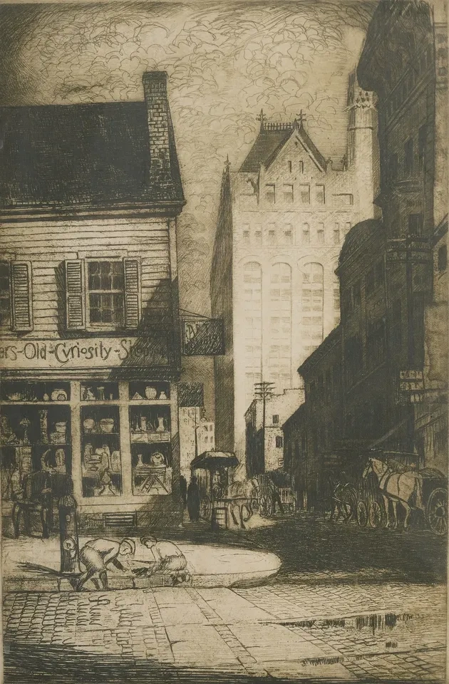 Original Signed Etching – Aksel Jørgensen (Dickens' Old Curiosit - photo 2