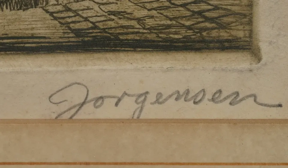 Original Signed Etching – Aksel Jørgensen (Dickens' Old Curiosit - photo 3