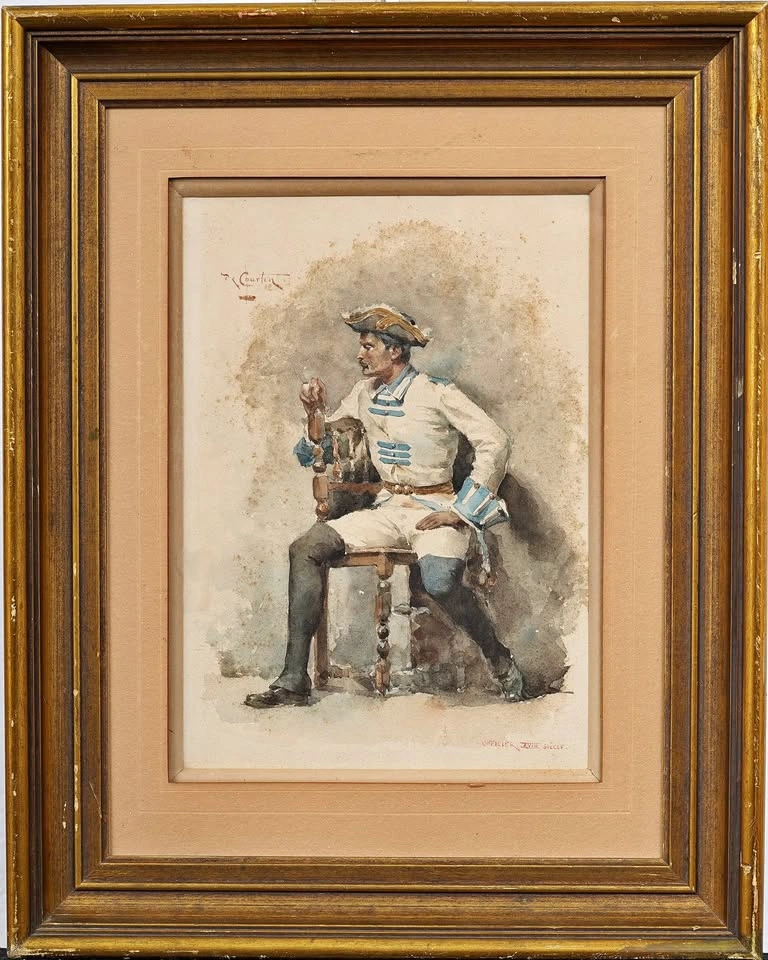 Antique Signed Italian Watercolor – Lodovico de Courten
