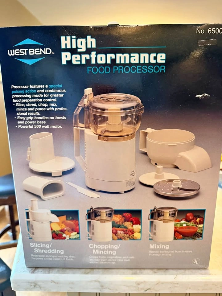 West Bend Food Processor 6500 Chopper Slicer Vintage Open Box