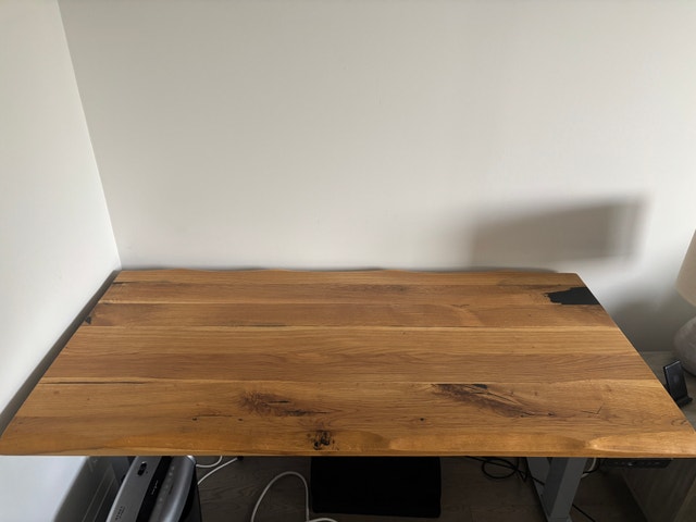 Solid oak sit-stand desk