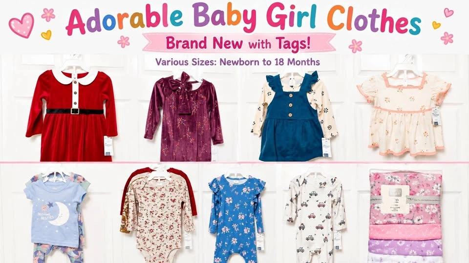 BNWT Carters Baby Girl Clothes (Newborn–18 Months)