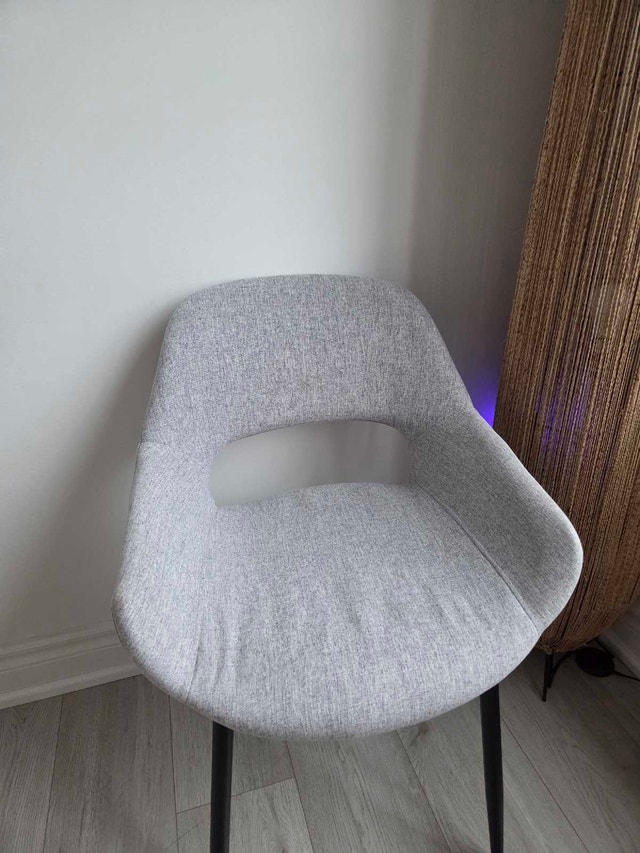 Set of 2 Modern Gray Accent / Dining Chairs - photo 2