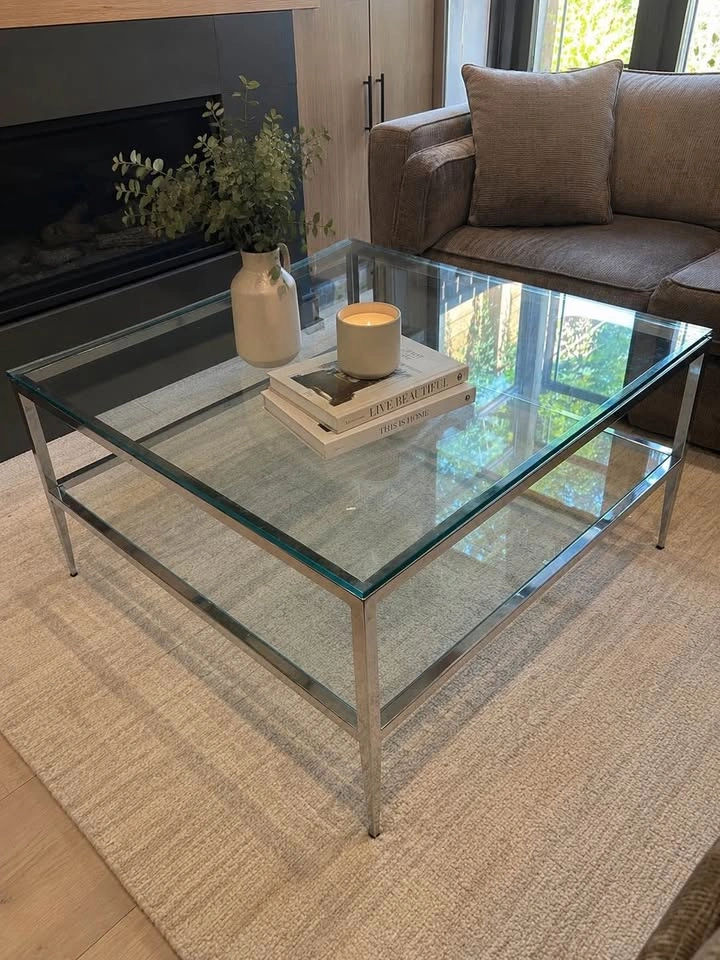 Deboer’s Glass & Chrome Coffee Table | 40" Square - photo 2
