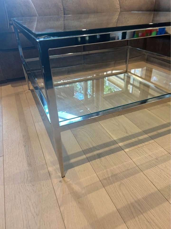 Deboer’s Glass & Chrome Coffee Table | 40" Square - photo 3