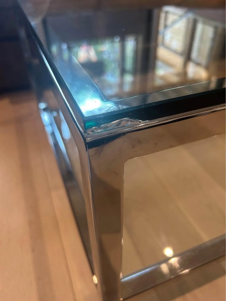 Deboer’s Glass & Chrome Coffee Table | 40" Square - photo 4