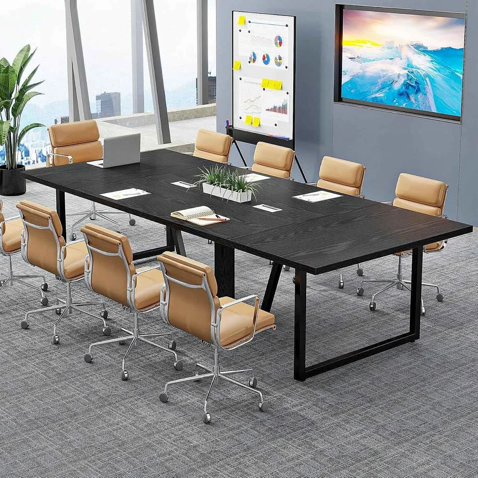 Tribesigns 8FT Conference Table, Large Meeting Table, Black