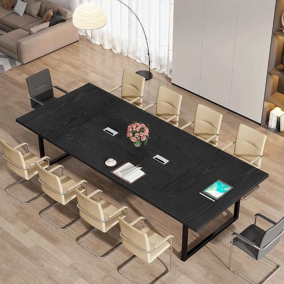Tribesigns 8FT Conference Table, Large Meeting Table, Black - photo 3